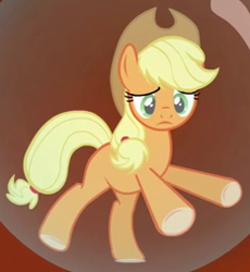 Size: 233x253 | Tagged: safe, screencap, applejack, earth pony, pony, twilight's kingdom, cowboy hat, female, hat, mare, outfit catalog, solo