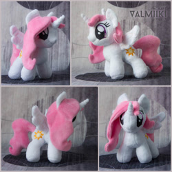 Size: 1400x1400 | Tagged: safe, artist:valmiiki, princess celestia, alicorn, pony, cewestia, female, filly, irl, jewelry, photo, pink-mane celestia, plushie, regalia, solo, spread wings, wings