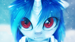 Size: 1920x1080 | Tagged: safe, artist:romus91, derpibooru import, dj pon-3, vinyl scratch, pony, unicorn, red eyes, solo, wallpaper, wrong eye color