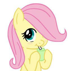 Size: 2000x2041 | Tagged: safe, artist:burnystuff, fluttershy, pegasus, pony, cute, juice, juice box, solo, younger