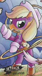 Size: 328x588 | Tagged: safe, idw, applejack, earth pony, pony, spoiler:comic, clothes, costume, outfit catalog, solo, superhero