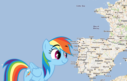 Size: 700x451 | Tagged: safe, derpibooru import, edit, rainbow dash, pegasus, pony, barely pony related, europe, female, france, map, mare, portugal, spain, wat