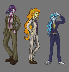 Size: 1200x1256 | Tagged: safe, artist:madness-with-reason, adagio dazzle, aria blaze, sonata dusk, equestria girls, alternate hairstyle, clothes, suit, the dazzlings