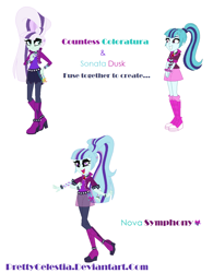 Size: 1042x1334 | Tagged: safe, artist:prettycelestia, coloratura, sonata dusk, equestria girls, countess coloratura, equestria girls-ified, fusion, gem fusion, multiple arms, steven universe