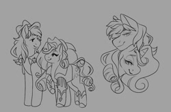 Size: 1000x656 | Tagged: safe, artist:thoughtsofspace, braeburn, rarity, pony, unicorn, female, male, rariburn, shipping, sketch, straight