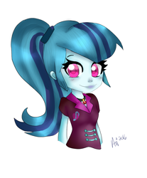 Size: 964x1167 | Tagged: safe, artist:ari090, sonata dusk, equestria girls, looking at you, signature, solo