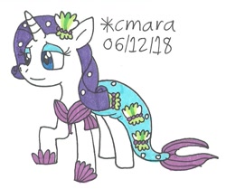 Size: 832x695 | Tagged: safe, artist:cmara, rarity, pony, unicorn, female, horn, mare, purple mane, solo, traditional art, white coat