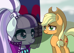 Size: 800x577 | Tagged: safe, artist:puetsua, applejack, coloratura, earth pony, pony, the mane attraction, countess coloratura