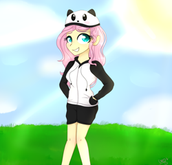 Size: 1000x961 | Tagged: safe, artist:ultrard, fluttershy, equestria girls, clothes, colored pupils, hoodie, humanized, solo