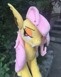 Size: 987x1248 | Tagged: safe, artist:hutouluosha, fluttershy, bat pony, pony, bedroom eyes, flutterbat, irl, photo, plushie, race swap, taobao