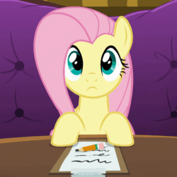 Size: 508x508 | Tagged: safe, screencap, fluttershy, pegasus, pony, viva las pegasus, animated, blinking, cute, disappointed, floppy ears, gif, shyabetes
