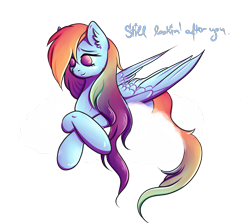 Size: 3758x3353 | Tagged: safe, artist:coco-drillo, derpibooru import, rainbow dash, pegasus, pony, alternate hairstyle, cloud, colourful, comparison, draw this again, ear fluff, long mane, lying down, redraw, simple background, solo, transparent background