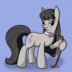 Size: 894x894 | Tagged: dead source, safe, artist:fusionpup, octavia melody, earth pony, pony, bow (instrument), bowtie, solo