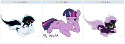 Size: 774x276 | Tagged: safe, artist:gryphonia, artist:tomtornados, derpibooru import, twilight sparkle, bedroom eyes, danny phantom, derpibooru, exploitable meme, juxtaposition, juxtaposition win, meme, meta