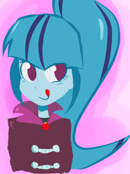 Size: 1974x2636 | Tagged: safe, artist:piccolocwel, sonata dusk, equestria girls, rainbow rocks, blushing, licking, licking lips, solo, tongue out