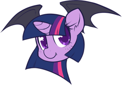 Size: 910x650 | Tagged: safe, artist:0r0ch1, derpibooru import, twilight sparkle, bat wings, solo