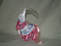 Size: 640x480 | Tagged: safe, pinkie pie, g3, cape, clothes, disney princess, hat, irl, photo, solo, toy