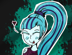 Size: 1300x1000 | Tagged: safe, artist:lazerblues, sonata dusk, equestria girls, rainbow rocks, heart, solo, tongue out