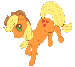 Size: 2918x2624 | Tagged: safe, artist:allymoodyneko, applejack, earth pony, pony, applejack's hat, blonde, blonde mane, blonde tail, female, green eyes, mare, orange coat, solo