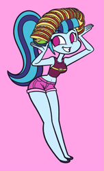 Size: 909x1500 | Tagged: safe, artist:khuzang, sonata dusk, equestria girls, belly button, clothes, cute, food, midriff, shorts, solo, sonatabetes, taco, tanktop, that girl sure loves tacos