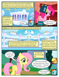 Size: 612x792 | Tagged: safe, artist:newbiespud, derpibooru import, edit, edited screencap, screencap, applejack, fluttershy, pinkie pie, rainbow dash, earth pony, pegasus, pony, comic:friendship is dragons, book, comic, dialogue, female, mare, screencap comic, tree