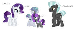 Size: 4648x1860 | Tagged: safe, artist:chikyascomputer, rarity, thunderlane, pony, unicorn, family, female, male, offspring, parent:rarity, parent:thunderlane, parents:rarilane, rarilane, shipping, straight