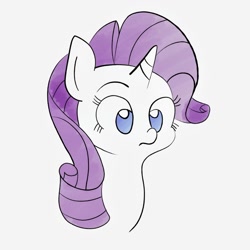 Size: 1280x1279 | Tagged: safe, artist:badponyvectors, rarity, pony, unicorn, bust, female, mare, simple background, solo, unamused, white background