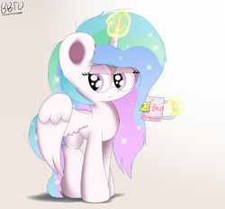 Size: 3231x3000 | Tagged: safe, artist:bronybehindthedoor, princess celestia, alicorn, pony, coffee, coffee mug, levitation, magic, mug, solo, telekinesis