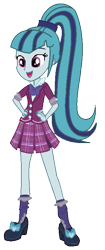 Size: 316x750 | Tagged: safe, artist:trixiesparkle63, sonata dusk, equestria girls, clothes, crystal prep academy uniform, high heels, pleated skirt, ponytail, school uniform, shoes, skirt, socks, solo