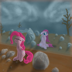 Size: 750x750 | Tagged: safe, artist:the-laughing-horror, pinkie pie, earth pony, pony, female, mare, pink coat, pink mane, pinkamena diane pie, pony pov series