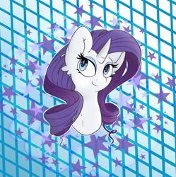 Size: 1780x1785 | Tagged: safe, artist:umbreow, rarity, pony, unicorn, bust, female, mare, solo, sparkles, stars