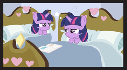 Size: 1050x584 | Tagged: safe, derpibooru import, edit, twilight sparkle, bed, filly, meme, self ponidox