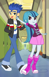 Size: 2760x4280 | Tagged: safe, artist:themexicanpunisher, flash sentry, sonata dusk, equestria girls, male, senata, shipping, straight