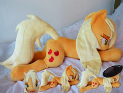 Size: 4608x3456 | Tagged: safe, artist:epicrainbowcrafts, applejack, absurd resolution, bedroom eyes, irl, photo, plushie, solo, wet mane