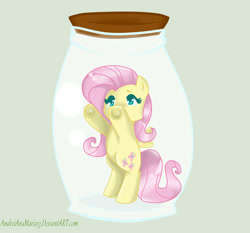 Size: 1024x956 | Tagged: safe, artist:andreianamaria13, fluttershy, pegasus, pony, female, mare, pony in a bottle, solo