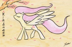 Size: 2560x1700 | Tagged: safe, artist:abyssalemissary, fluttershy, pegasus, pony, female, mare, solo, traditional art