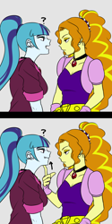 Size: 1000x2000 | Tagged: safe, artist:raika0306, adagio dazzle, sonata dusk, equestria girls, rainbow rocks, comic, duo, fangs, open mouth