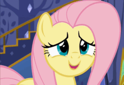 Size: 578x396 | Tagged: safe, screencap, fluttershy, pegasus, pony, every little thing she does, animated, cute, gif, shyabetes, solo