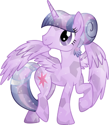 Size: 5650x6500 | Tagged: safe, artist:theshadowstone, derpibooru import, twilight sparkle, twilight sparkle (alicorn), alicorn, crystal pony, pony, absurd resolution, alternate hairstyle, female, mare, older, simple background, solo, transparent background, vector