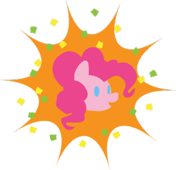 Size: 425x412 | Tagged: safe, artist:quoting_mungo, pinkie pie, earth pony, pony, bust, confetti, portrait, simple, simple background, solo, transparent background, vector