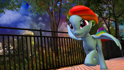 Size: 3840x2160 | Tagged: safe, artist:xxtheobanditxx, derpibooru import, rainbow dash, pegasus, pony, 3d, running, solo