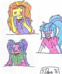 Size: 2492x2937 | Tagged: safe, artist:sapphire42, adagio dazzle, aria blaze, sonata dusk, equestria girls, rainbow rocks, the dazzlings