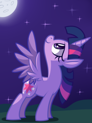 Size: 600x800 | Tagged: safe, artist:php92, derpibooru import, twilight sparkle, twilight sparkle (alicorn), alicorn, pony, female, looking up, mare, no tail, ouch, smiling, solo, spread wings