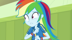 Size: 1280x720 | Tagged: safe, derpibooru import, screencap, rainbow dash, better together, equestria girls, a queen of clubs, geode of super speed, magical geodes