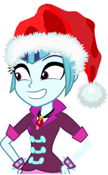 Size: 625x1016 | Tagged: safe, sonata dusk, equestria girls, rainbow rocks, christmas, hat, ponytail, purple eyes, santa hat, simple background, smiling, solo, transparent background