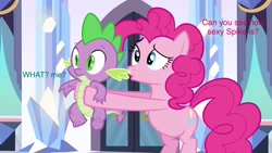 Size: 1280x720 | Tagged: safe, screencap, pinkie pie, spike, dragon, earth pony, pony, the crystal empire, alternate scene, deleted scene