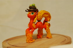 Size: 3872x2592 | Tagged: safe, artist:strepetarh, applejack, alternate hairstyle, apple, craft, food, irl, photo, sculpture, solo