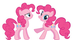 Size: 816x425 | Tagged: safe, pinkie pie, earth pony, pony, duality, implied time travel, past self, self ponidox, stock vector