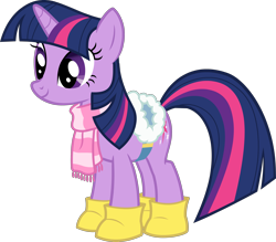 Size: 2862x2504 | Tagged: safe, derpibooru import, twilight sparkle, unicorn twilight, unicorn, winter wrap up, boots, castle creator, clothes, official, saddle, scarf, simple background, solo, transparent background, vector