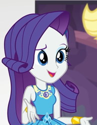 Size: 560x720 | Tagged: safe, screencap, rarity, better together, equestria girls, rollercoaster of friendship, bracelet, cropped, cute, female, geode of shielding, jewelry, raribetes, smiling